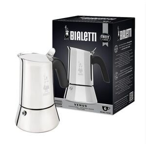 Bialetti New Venus Induction, Stovetop Coffee Maker, 6 cup stainless silver N